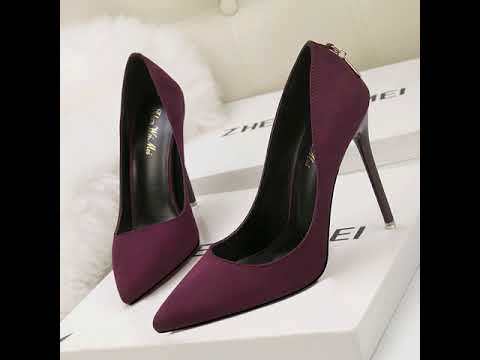 Asmxing 11CM Suede Shallow Pointed D buckle Dress Wedding Party Elegant Heeled Sandals