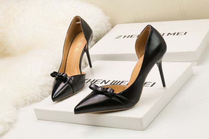 Asmxing 9CM Shallow Hollow Pointed Bow High Stiletto Dress Wedding Party Elegant Heeled Sandals