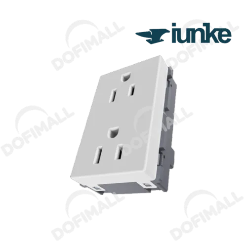 TOMACORRIENTE DOBLE POLO TIERRA COLOR BLANCO 15A