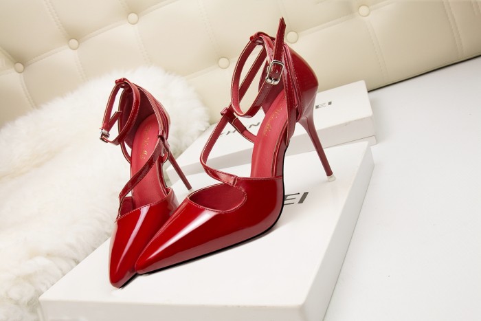 Asmxing 9CM PU Hollow Sidecut High Stiletto Dress Wedding Party Elegant Heeled Sandals
