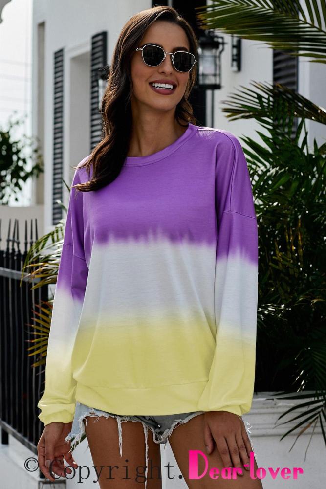 Modena Color Block Tie Dye Pullover Sweatshirt
