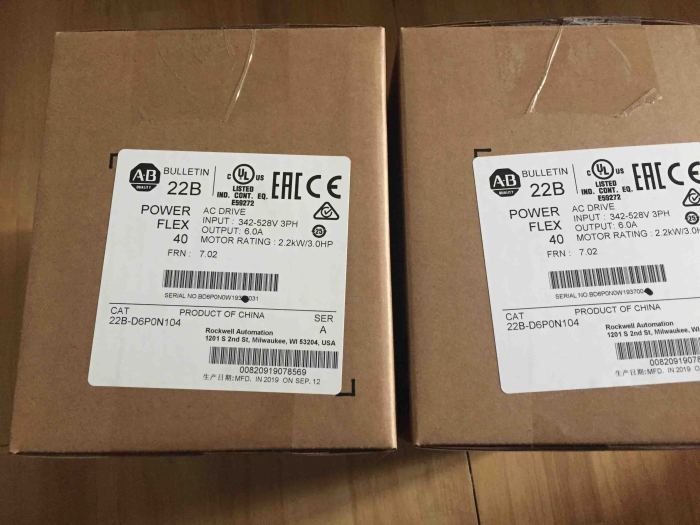 Allen-Bradley 22B-D6P0N104 PowerFlex 40 AC Drive Original Brandy New Factory Sealed