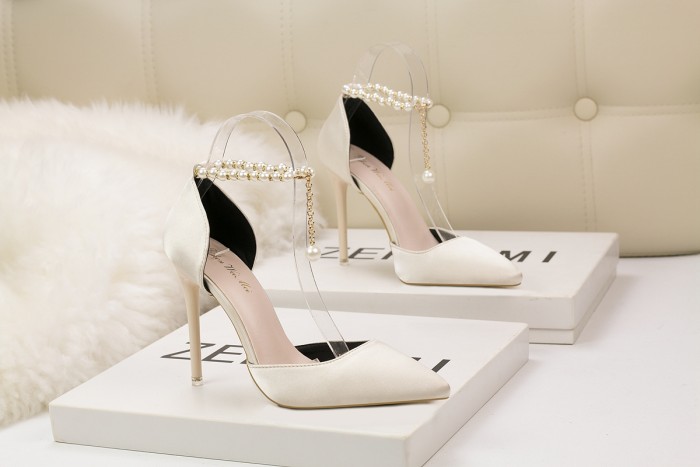 Asmxing Sweet Shallow Pointed Sidecut Dress Elegant Heeled Sandals