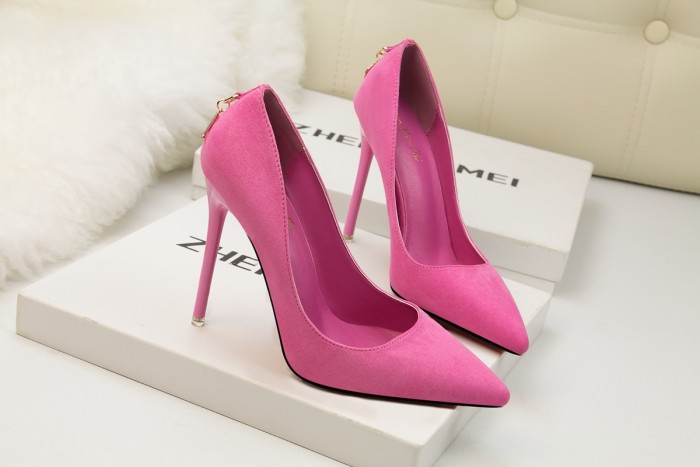 Asmxing 11CM Suede Shallow Pointed D buckle Dress Wedding Party Elegant Heeled Sandals