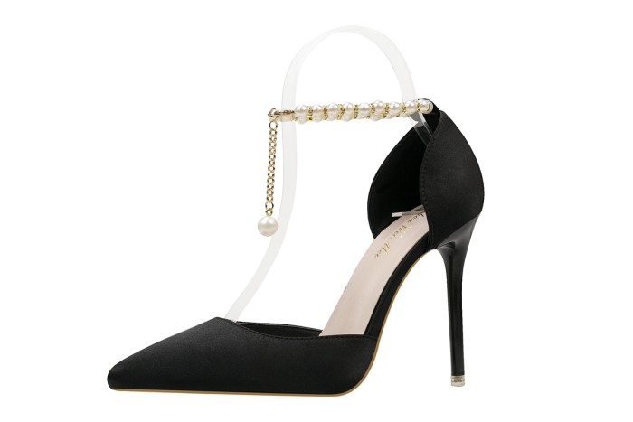 Asmxing Sweet Shallow Pointed Sidecut Dress Elegant Heeled Sandals