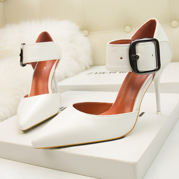 Asmxing 9CM Sexy Shallow Straps Pointed Hollow High Stiletto Dress Wedding Party Elegant Heeled Sandals