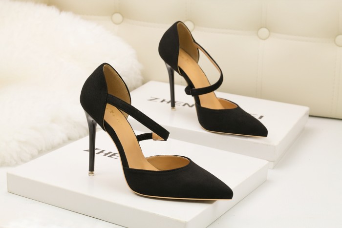 Asmxing 11CM Sexy Shallow Straps Pointed Hollow Sidecut Dress Wedding Party Elegant Heeled Sandals