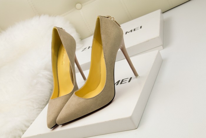 Asmxing 11CM Suede Shallow Pointed D buckle Dress Wedding Party Elegant Heeled Sandals