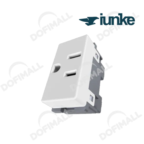 TOMACORRIENTE SENCILLO HORIZONTAL POLO TIERRA COLOR BLANCO 15A