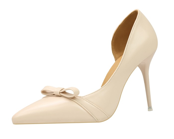 Asmxing 9CM Shallow Hollow Pointed Bow High Stiletto Dress Wedding Party Elegant Heeled Sandals