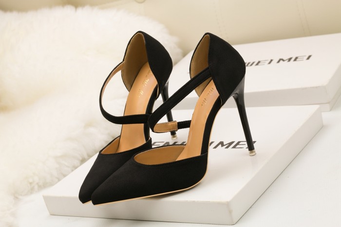 Asmxing 11CM Sexy Shallow Straps Pointed Hollow Sidecut Dress Wedding Party Elegant Heeled Sandals