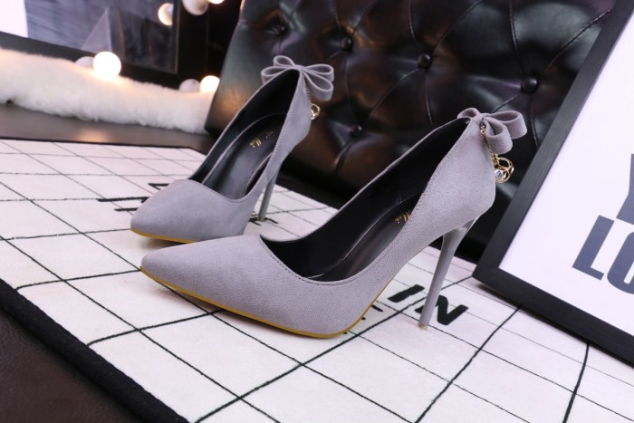 Asmxing 11CM Suede Sweet Shallow Pointed Dress Elegant Sandals