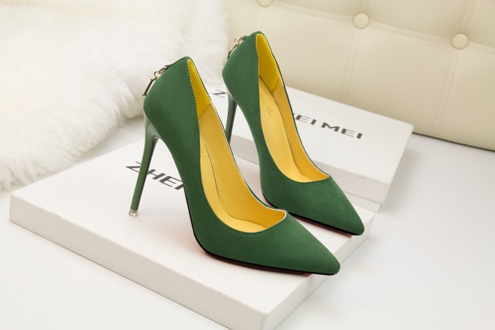 Asmxing 11CM Suede Shallow Pointed D buckle Dress Wedding Party Elegant Heeled Sandals