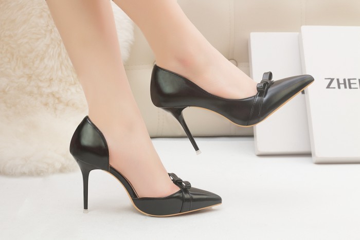 Asmxing 9CM Shallow Hollow Pointed Bow High Stiletto Dress Wedding Party Elegant Heeled Sandals