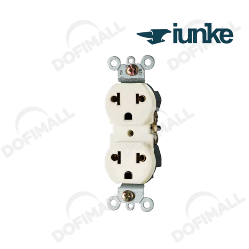TOMACORRIENTE DOBLE POLO TIERRA COLOR MARFIL 15A