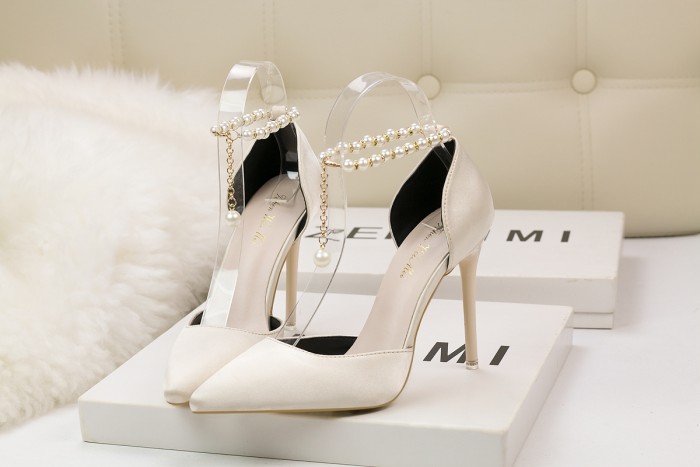 Asmxing Sweet Shallow Pointed Sidecut Dress Elegant Heeled Sandals