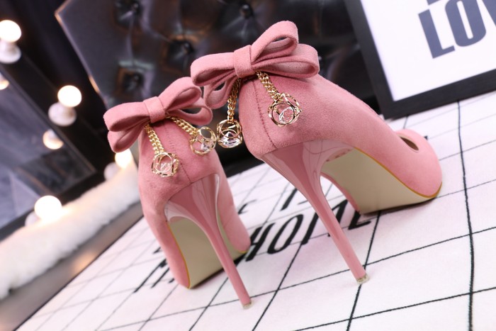 Asmxing 11CM Suede Sweet Shallow Pointed Dress Elegant Sandals