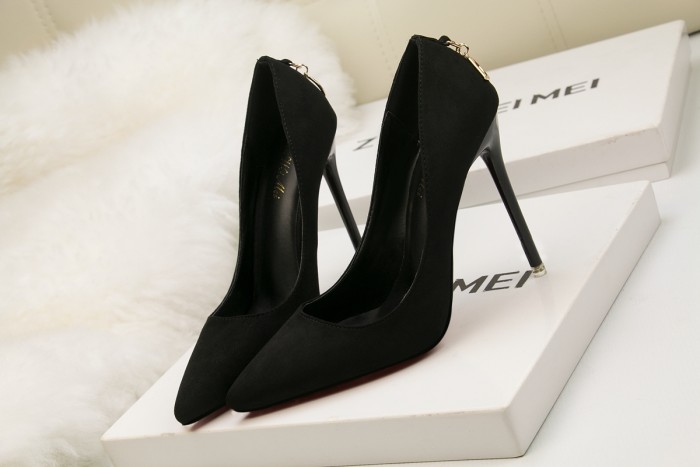 Asmxing 11CM Suede Shallow Pointed D buckle Dress Wedding Party Elegant Heeled Sandals