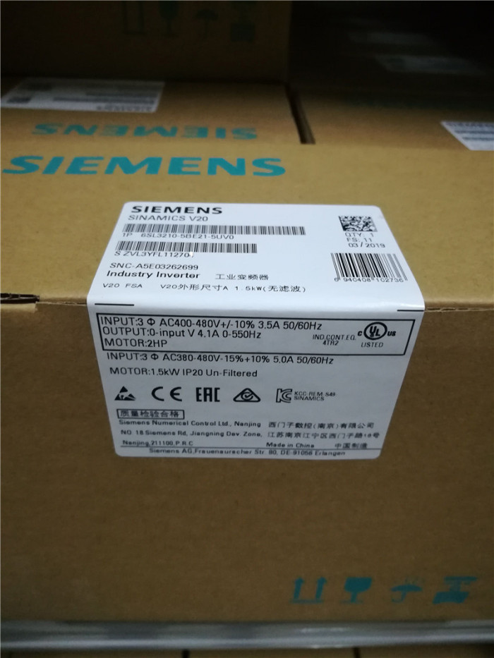 6SL3210-5BE21-5UV0 Siemens 100% Brandy Original new Factory Sealed
