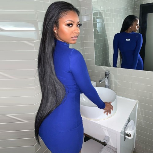Party Sexy Print Tight Long Sleeve Shirt Dress
