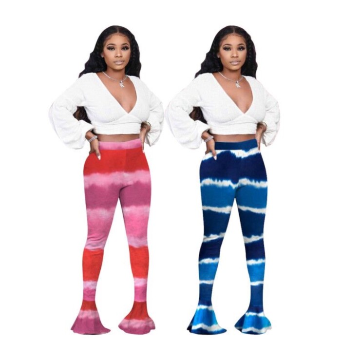 Sexy High Waist Bell Bottom Colorful Pants