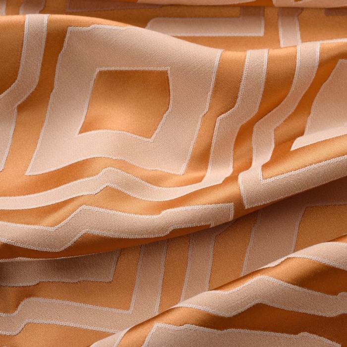 Dust Proof Blackout Pinch Pleated Jacquard Window Curtain Two-Toned Damask Diamond with Blackout Lined NINA