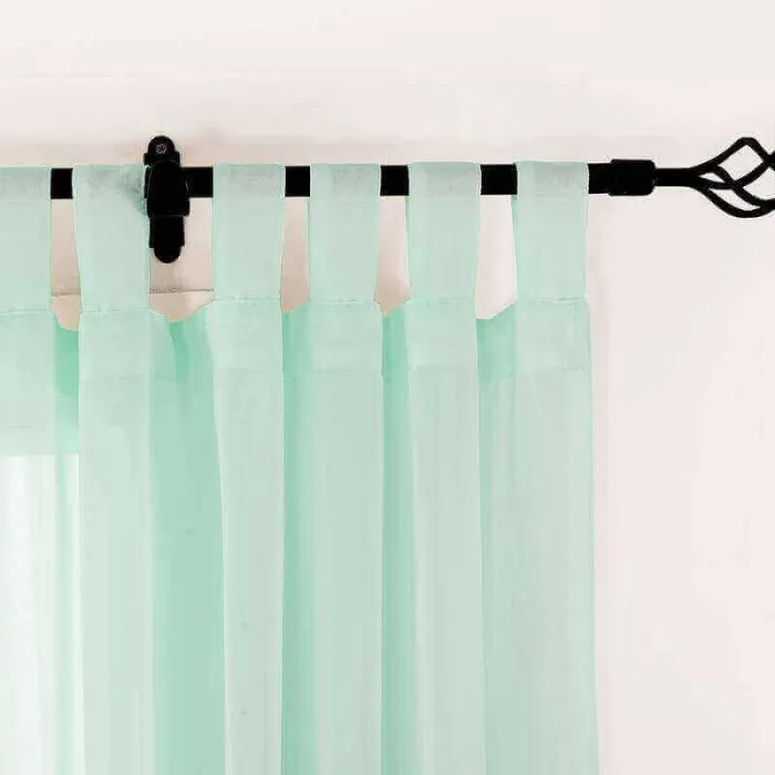 CUSTOM Scandina Mint Indoor Outdoor Sheer Curtain Voile Drapery