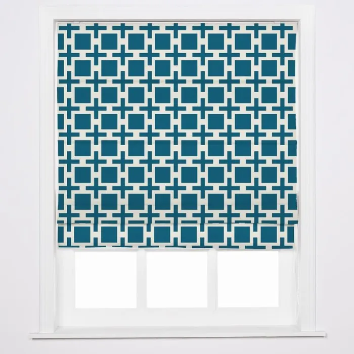 CHELSEA Abstract Print Polyester Linen Roman Shade
