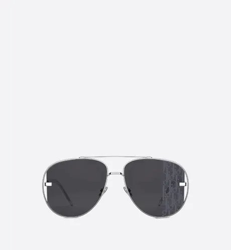 DiorScale Silver Pilot Sunglasses with DiorOblique Pattern