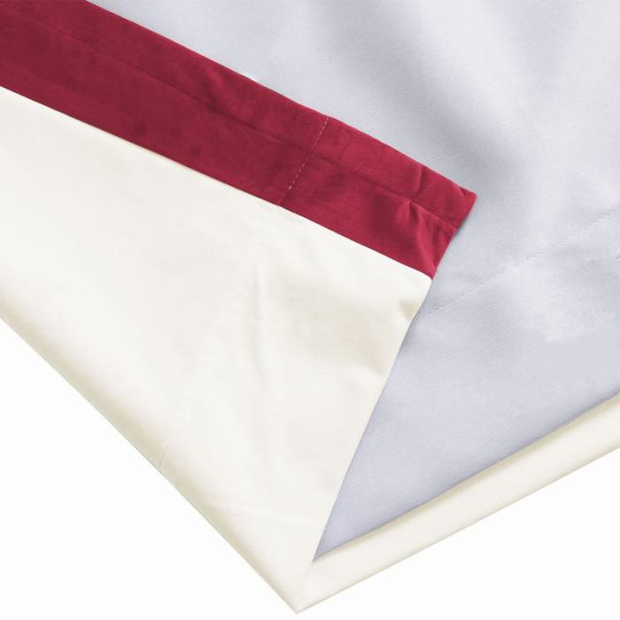 FELIX Velvet Curtain Drapery with Color Border Custom Sold Per Pair