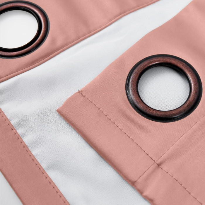 Polyester Cotton Silk Curtain Drape Panel in Antique Bronze Grommet with Blackout Lined LHZ