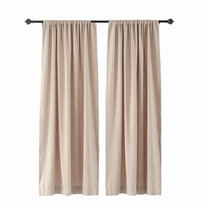 Cotton Linen Curtain Drapery Lined Curtain MASHA