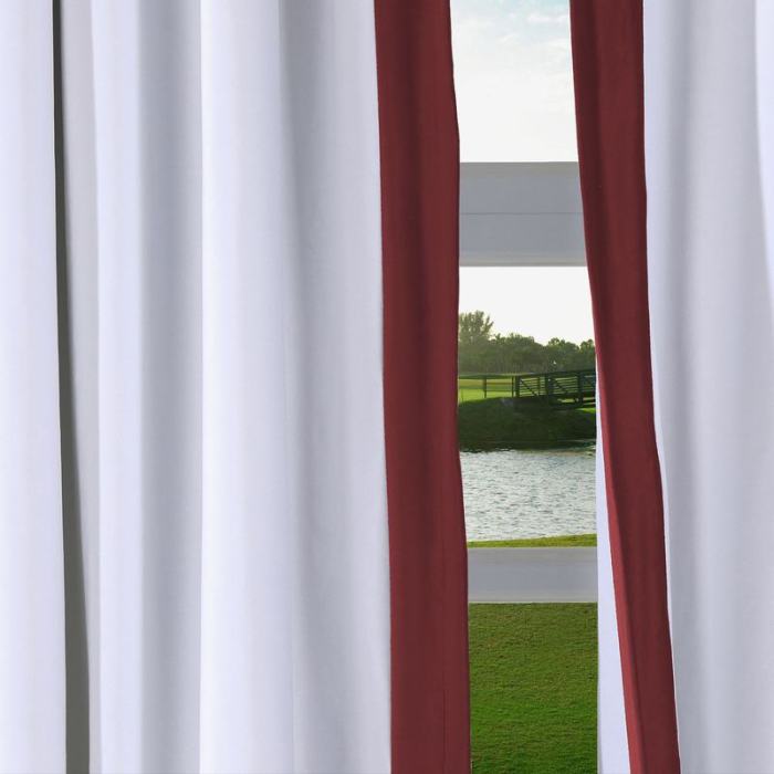 FELIX Velvet Curtain Drapery with Color Border Custom Sold Per Pair