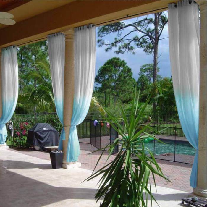 【Custom】Hanna Gradient Ombre Sheer Curtain Tulle Gradual Drapery For Indoor Outdoor,12 Colors