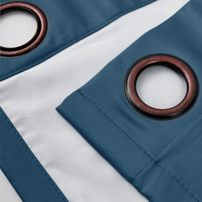 Polyester Cotton Silk Curtain Drape Panel in Antique Bronze Grommet with Blackout Lined LHZ