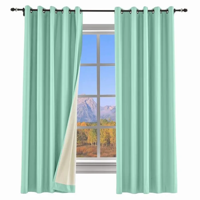 100% Blackout Curtain Grommet Drapery Foam Coated Curtain Saba
