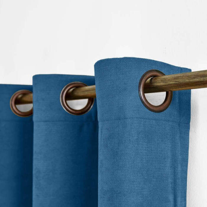 Antique Bronze Grommet Polyester Cotton Drapery With Blackout Lining Thermal Curtain Kantee