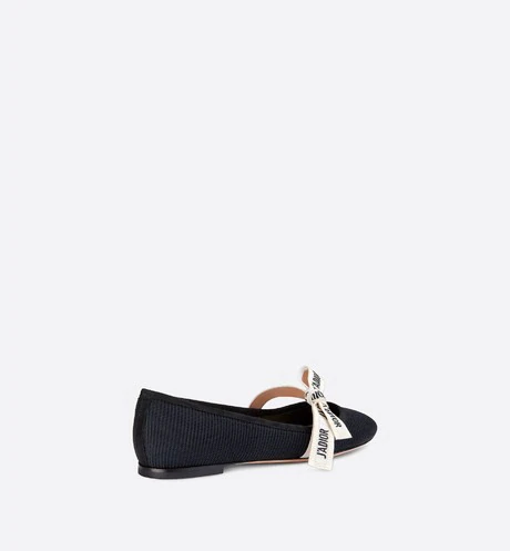 Miss J'Adior Ballerina Flat Black Technical Fabric