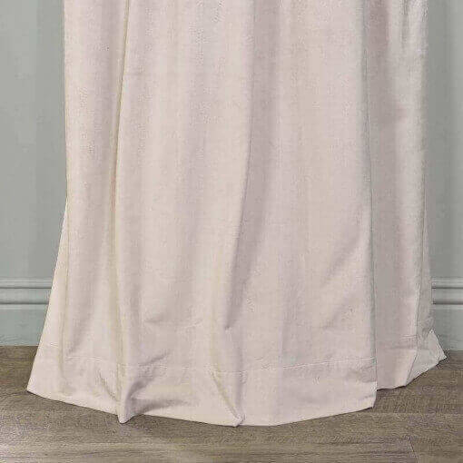 Flat Hook Velvet Curtain Drape with Blackout Lined For Track with Ring Clip or Traverse Rod and Rod with Rings Birkin