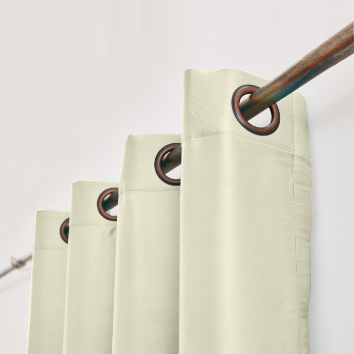 Polyester Cotton Silk Curtain Drape Panel in Antique Bronze Grommet with Blackout Lined LHZ