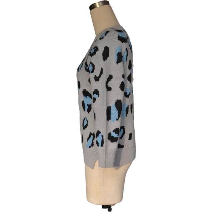 Fall Round Neck Pullover Leopard Sweater