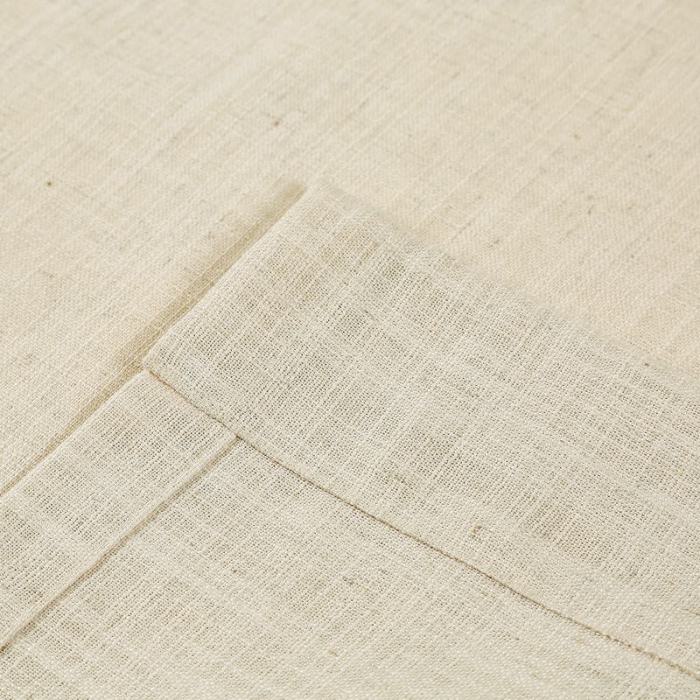 AMARA Polyester Linen Curtain Drapery With Decorative Trim Custom Sold Per Pair