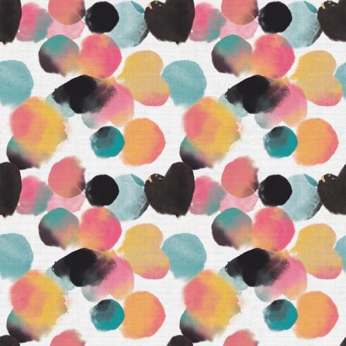 Abstract Print Polyester Linen Curtain Drapery LUCY