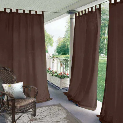 CUSTOM Edoardo Chocolate Outdoor Curtain