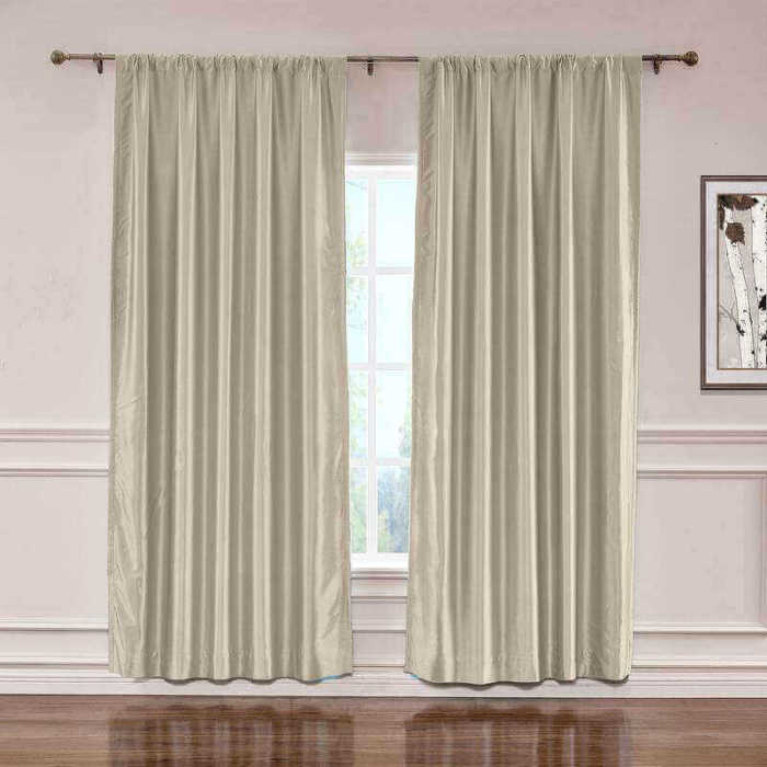 CUSTOM Lao Hang Zhou Beige Polyester Cotton Thermal Insulated Curtain
