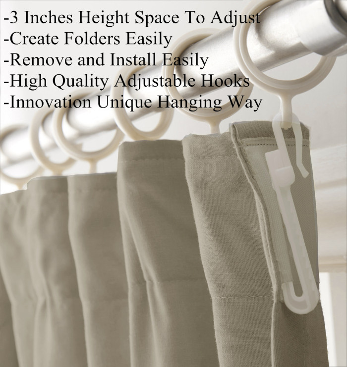 Flat Hook Velvet Curtain Drape with Blackout Lined For Track with Ring Clip or Traverse Rod and Rod with Rings Birkin