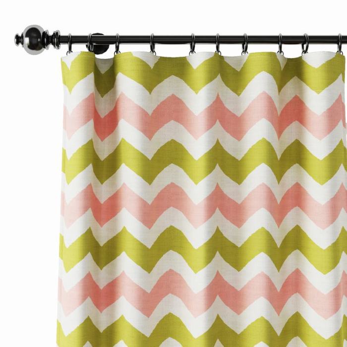 Geometric Print Polyester Linen Curtain Drapery JAMES
