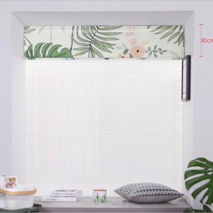 Print Polyester Roman Shade In Green