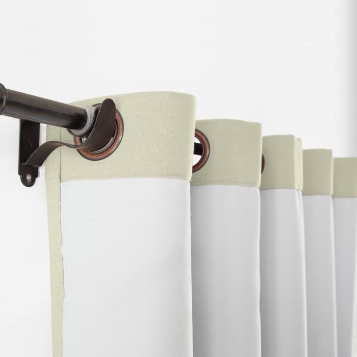 Grommet Cotton Blend Room Darkening Blackout Curtain with Liner Capri