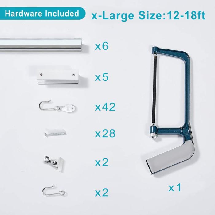 Ceiling Track Room Divider Curtain Kit for Any Space